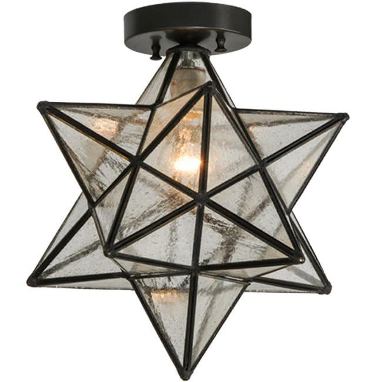 Craftsman Brown Glass Moravian Star LED Flushmount Light