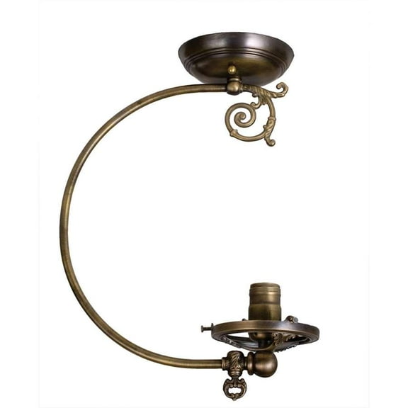 Meyda Tiffany 101563 Gas Reproduction 1 Light 10-3/4" Wide Semi Flush Ceiling Fixture -