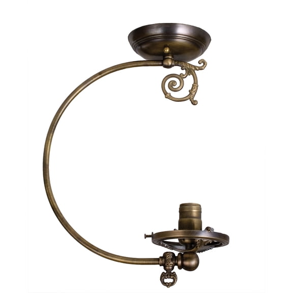 Meyda Tiffany 101563 Gas Reproduction 1 Light 10-3/4" Wide Semi Flush Ceiling Fixture -