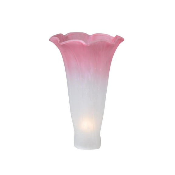 Meyda Tiffany 10187 White/Pink Pond Lily Shade, 3" W x 5" H