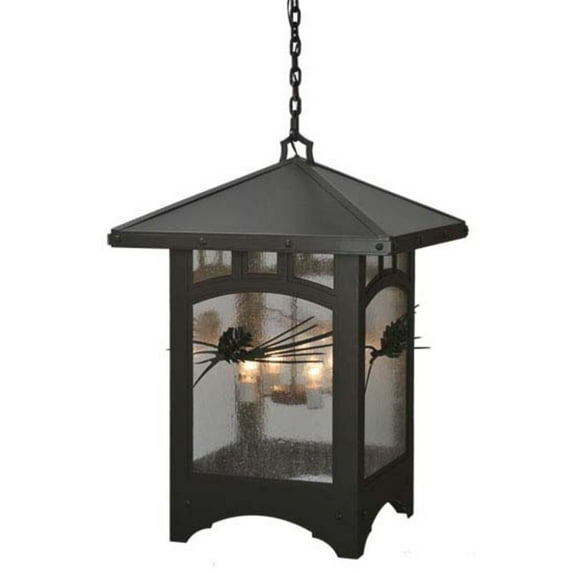 Meyda Tiffany 107374 Square Lone Pine 4 Light 37" Wide Pendant - Bronze