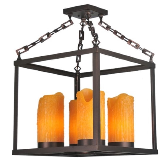 Meyda Tiffany 107866 Kitzi Box 4 Light 23" Wide Pillar Candle Style Chandelier -