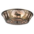 thumbnail image 1 of Meyda Tiffany 108638 22" W Northwoods Moose At Dawn Flush Mount Ceiling Fixture - Copper, 1 of 4