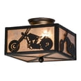 thumbnail image 1 of Meyda Tiffany 109547 Motorcycle 2 Light 15" Wide Semi-Flush Square Ceiling Fixture - Black, 1 of 7