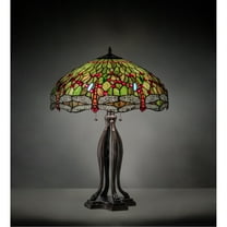Meyda Lighting 30" High Tiffany Hanginghead Dragonfly Table Lamp