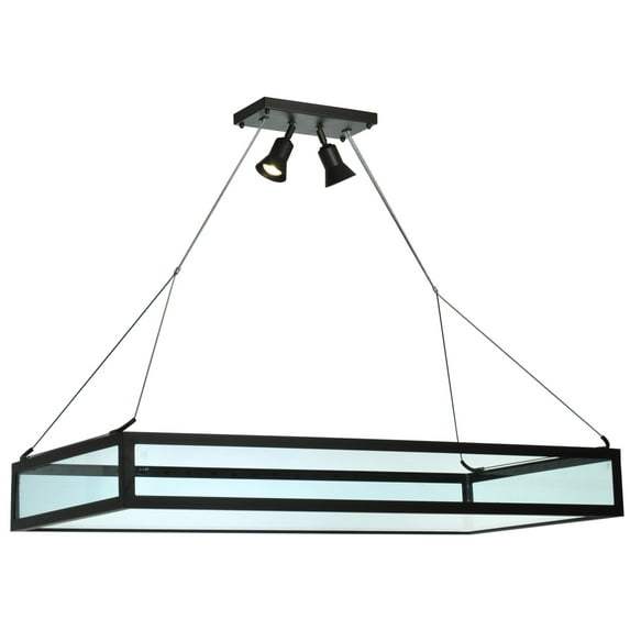 Meyda Tiffany 109699 49" L Glass Tray Oblong Inverted Semi-Flush Ceiling Fixture - Grey