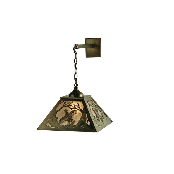 Meyda Tiffany 110134 15.5" W Ruffed Grouse Hanging Wall Sconce - Copper
