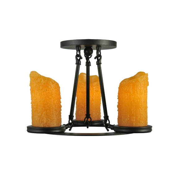 Meyda Tiffany 110508 14" W Carpathian 3 Light Semi-Flushmount Ceiling Fixture - Wrought