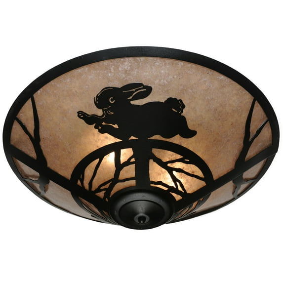 Meyda Tiffany 110551 22" W Rabbit On The Loose Flush Mount Ceiling Fixture - Silver