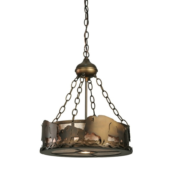Meyda Tiffany 110643 16" W Buffalo Inverted Pendant - Copper