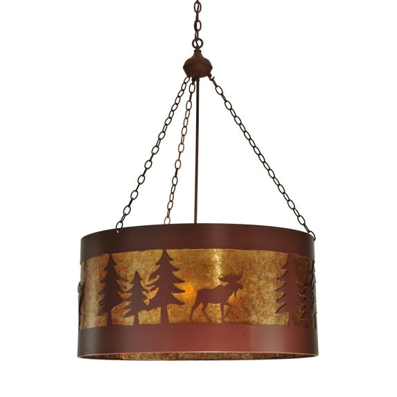 Meyda Tiffany 110656 32" W Moose On The Loose Pendant - Orange
