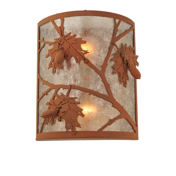 Meyda Tiffany 110931 10" W Oak Leaf & Acorn Wall Sconce - Silver