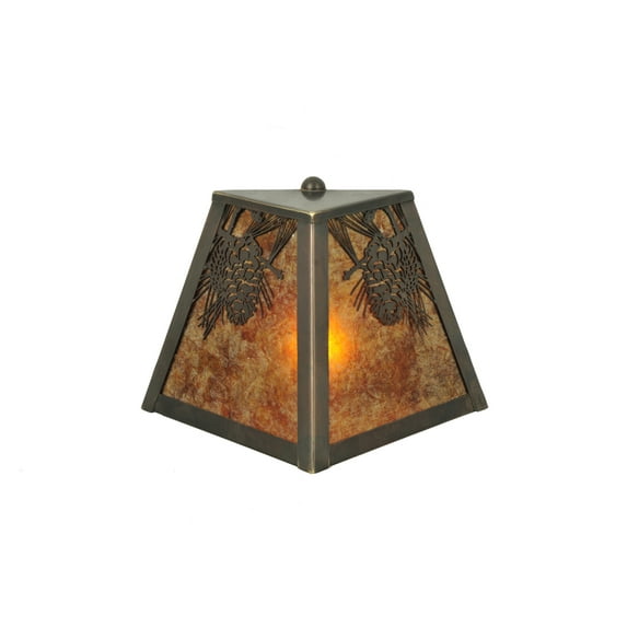 Meyda Tiffany 111037 9" W Winter Pine Wall Sconce - Amber Mica