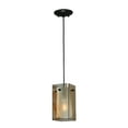 thumbnail image 1 of Meyda Tiffany 111279 5" Square Quadrato Cinnamon Swirl Mini Pendant - Cognac Swirl, 1 of 4