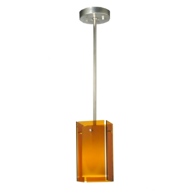 Meyda Tiffany 111382 5" Square Quadrato Amber Mini Pendant - Medium Amber