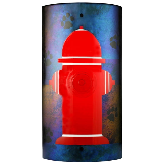 Meyda Tiffany 111519 12" W Fire Hydrant Fused Glass Wall Sconce - MultiColor