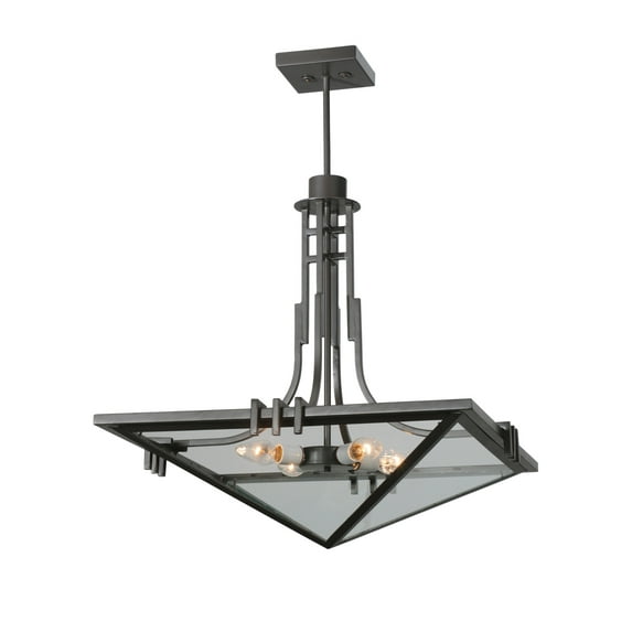 Meyda Tiffany 112350 27" Square Lineage Clear Inverted Pendant - Bronze