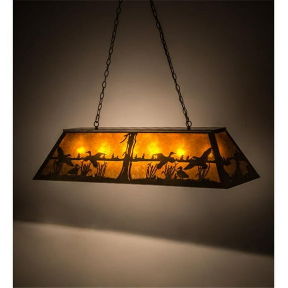 Meyda Tiffany 112603 Ducks In Flight 48" Wide Linear Pendant - Copper
