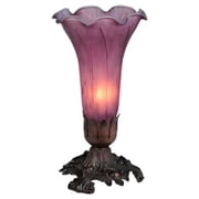 Meyda Tiffany 11311 Stained Glass / Tiffany Accent Table Lamp From The Lilies Collection -