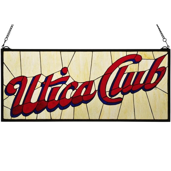 Meyda Utica Club Stained Glass Window Panel