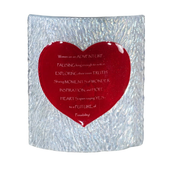 Meyda Tiffany 114106 7" W Personalized Heart Fused Glass Panel - Red