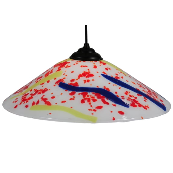 Meyda Tiffany 114363 18" W Pizza Fused Glass Pendant - MultiColor