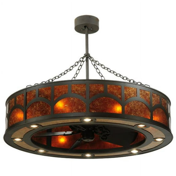 Meyda Tiffany 114414 44.5" W Mission Hill Top Chandel-Air Pendant / Fan Combo - Bronze