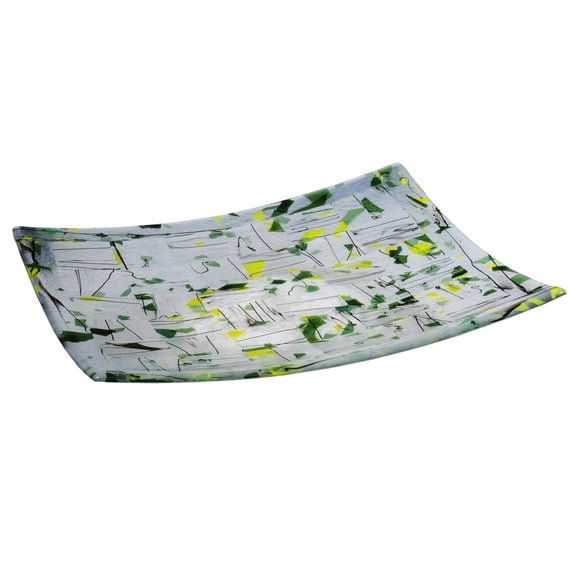 Meyda Tiffany 114432 14" Square Autumn Fused Glass Plate - MultiColor