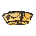 thumbnail image 1 of Meyda Tiffany 114752 Pinecone 2 Light 16" Wide Semi-Flush Ceiling Fixture - Bronze, 1 of 7
