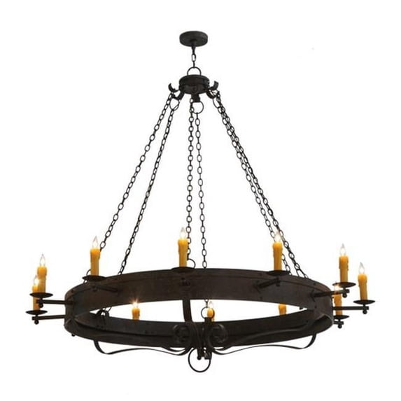 Meyda Tiffany 115557 Parnella 12 Light 72" Wide Taper Candle Style Chandelier - Coffee