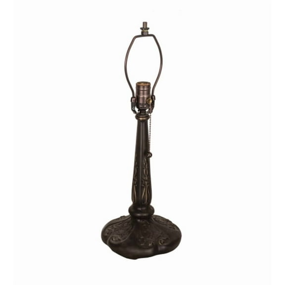 Meyda Tiffany 11586 One Light Nouveau Flower Table Lamp Base   Mahogany Bronze Finish