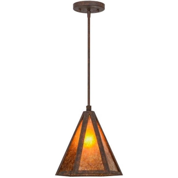 Meyda 115961 10 in. Lars Pendant, Amber Mica