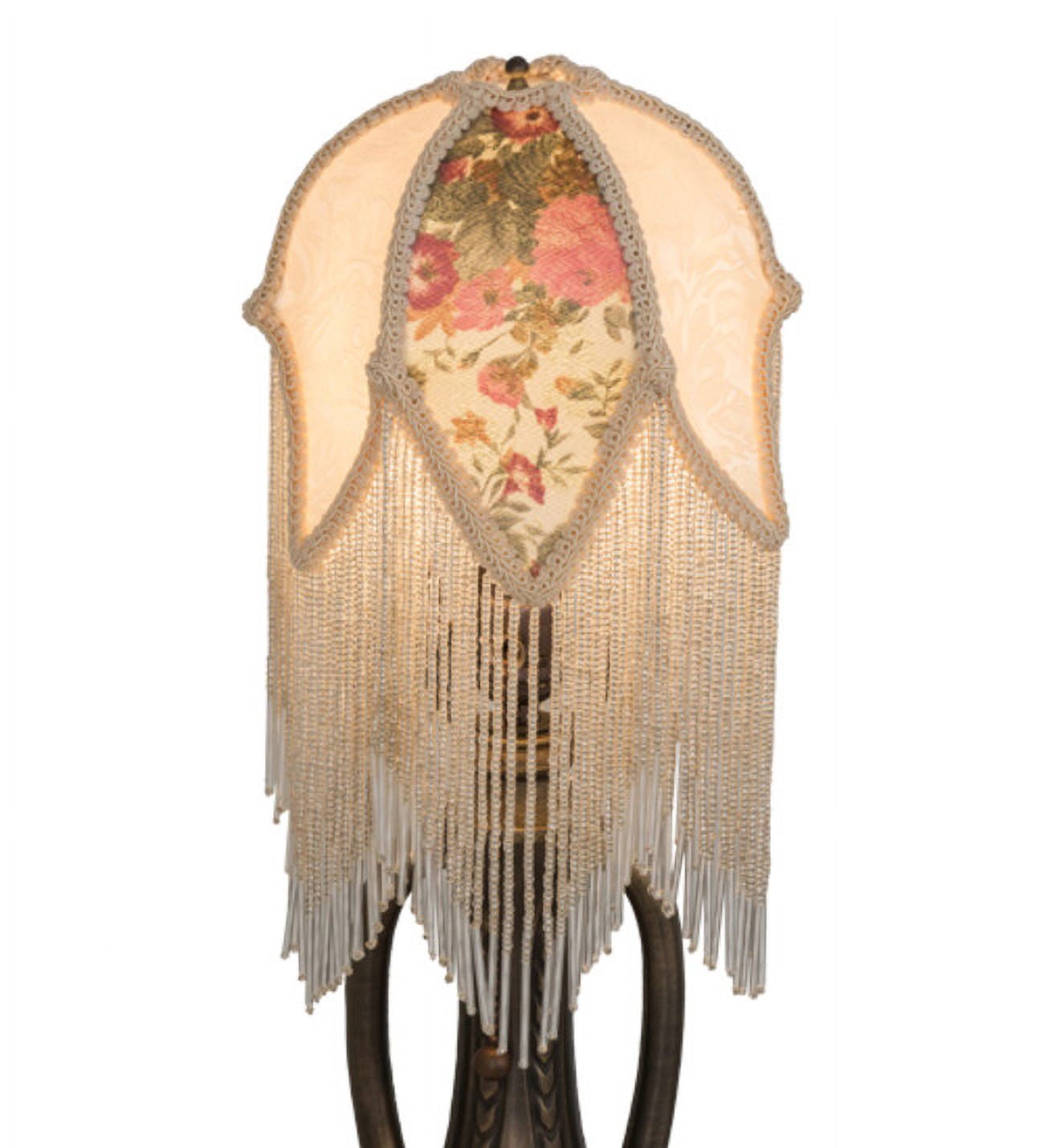 Meyda Tiffany 11644 Fabric And Fringe 12" Tall Lamp Shade - Silver