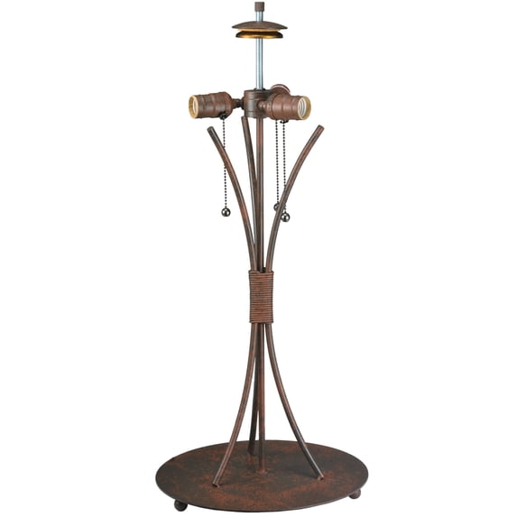 Meyda Tiffany 117159 28" H Wrought Iron Curved Arm Base - Rusty Nail