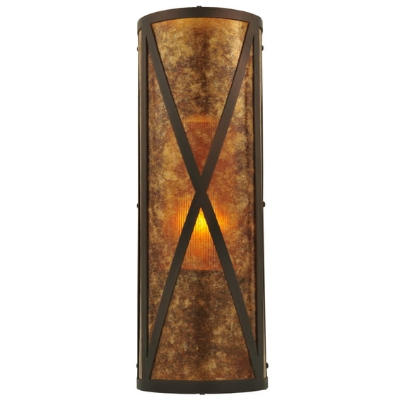 Meyda Tiffany 117850 7" W Amber Mica Diamond Mission Wall Sconce - MultiColor