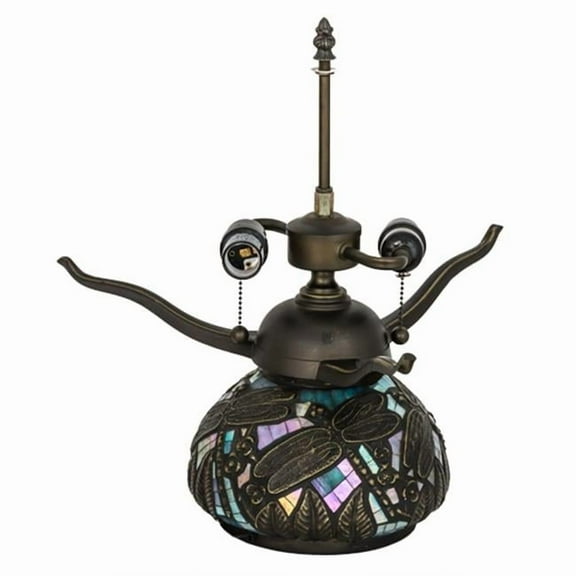Meyda 118748 16 in. Mosaic Dragonfly 2 Light Table Base, Green
