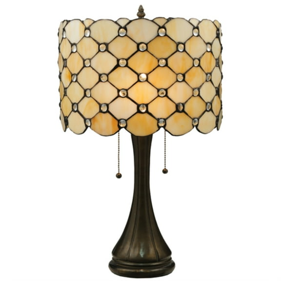 Meyda Tiffany 119589 21" H Giacomo Table Lamp - Beige