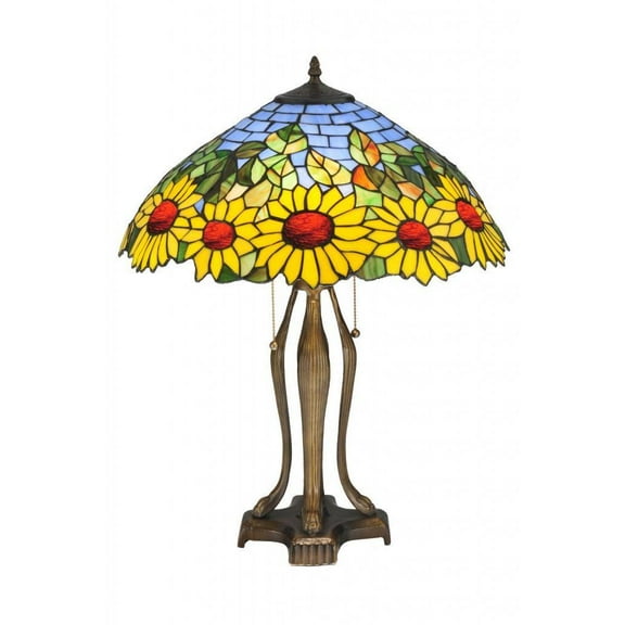 Meyda Tiffany 119682 Wild Sunflower Table Lamp, 24" H