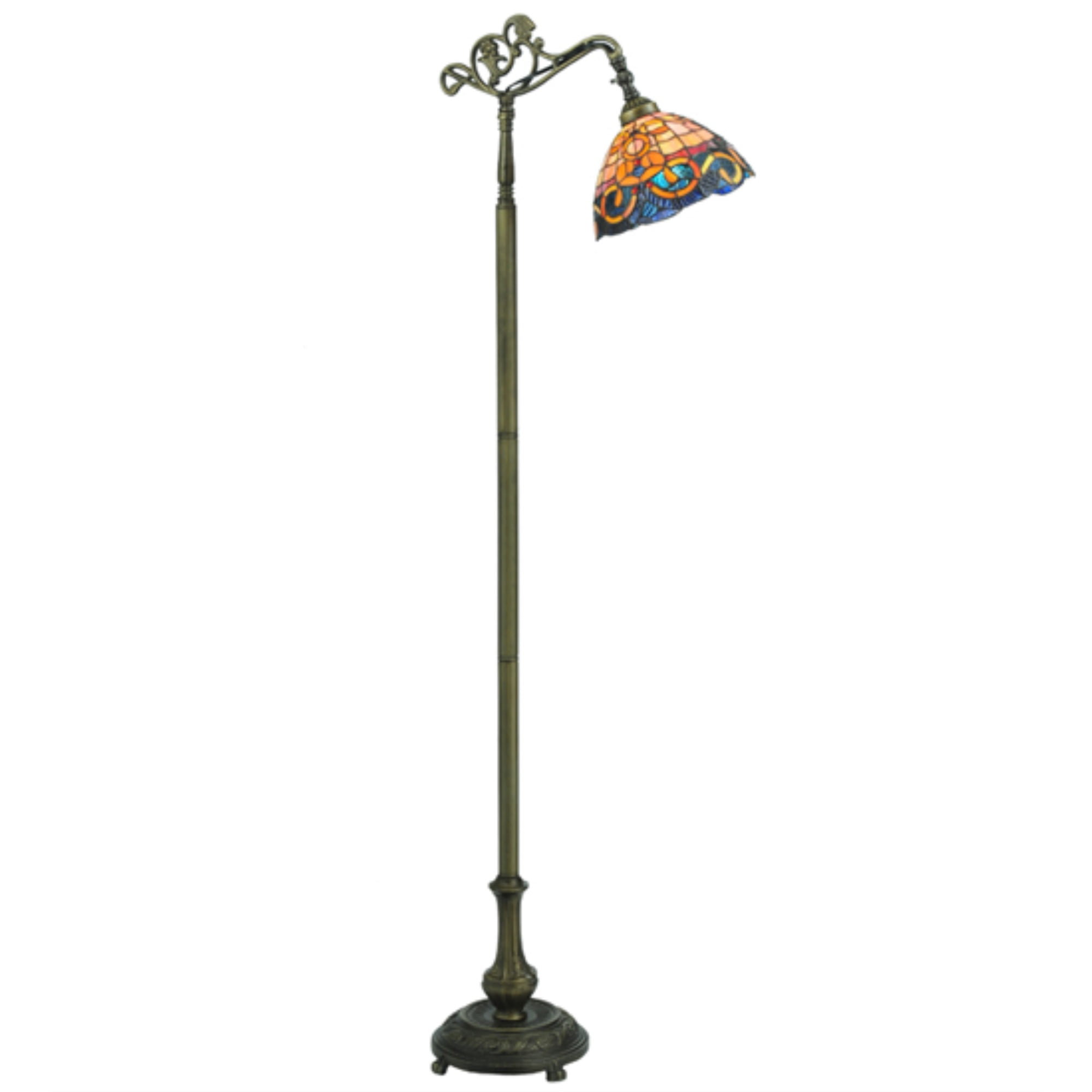 Antique Brass 63" Stained Glass Energy Star Floor Lamp