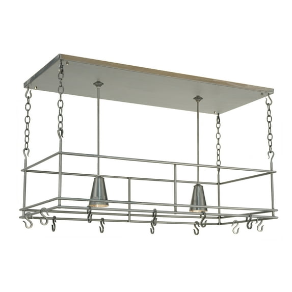 Meyda Tiffany 121711 48" L Spartan Pot Rack - Silver