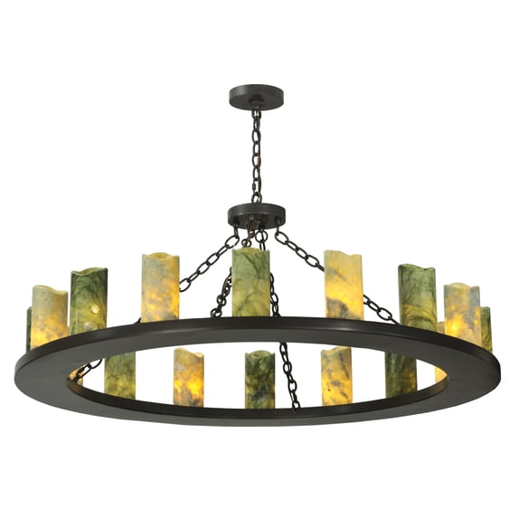 Meyda Tiffany 121882 48" W Loxley Jadestone 16 Light Chandelier - Bronze