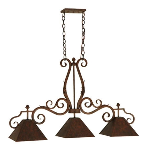 Meyda Tiffany 127344 Pedra 3 Light 48" Wide Linear Pendant - Red Rust