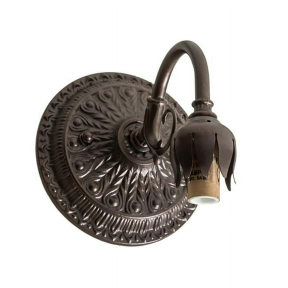 Meyda Tiffany 12825 One Light Wall Sconce Base with R Fitter   Mahogany Bronze Finish