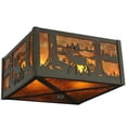 thumbnail image 1 of Meyda Tiffany 128311 Elk At Lake 2 Light 10" Wide Flush Mount Square Ceiling Fixture -, 1 of 7