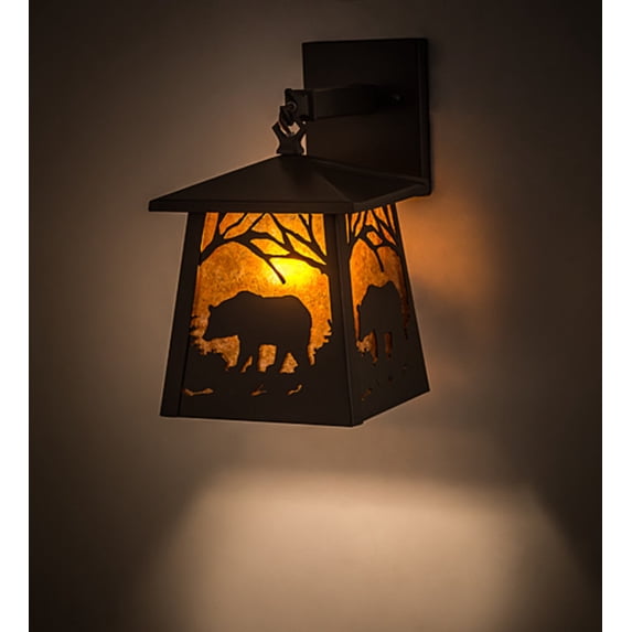 Meyda Tiffany 129673 Black Bear 12" Tall Wall Sconce - Bronze