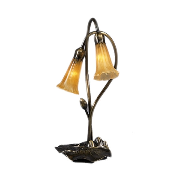 Meyda Tiffany - 12980 - Two Light Accent Lamp - Amber Pond Lily - Bronze-23pack