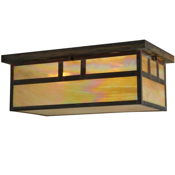 Meyda Tiffany 130112 Hyde Park Double Bar Mission 2 Light 22" Wide Flush Mount Ceiling