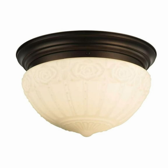 Meyda Tiffany 130633 15.25" W White Puffy Rose Flush Mount Ceiling Fixture - White