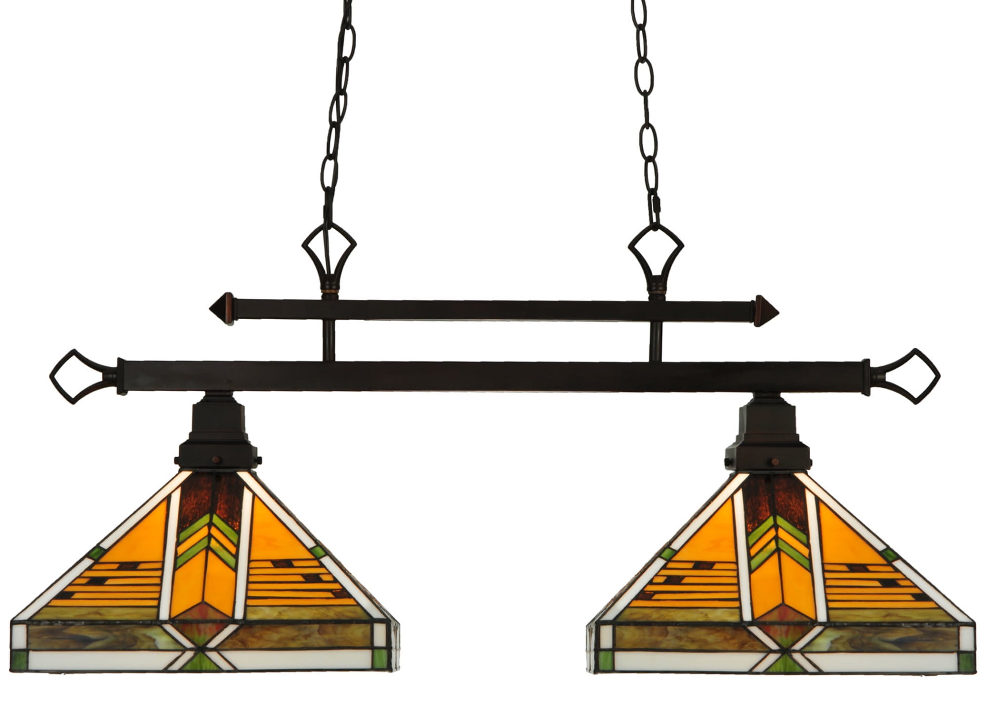 Abilene 2-Light Mahogany Bronze and Glass Island Pendant
