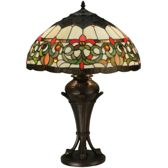 Meyda Tiffany 130756 Creole 2 Light 26" Tall Hand-Crafted Table Lamp - MultiColor